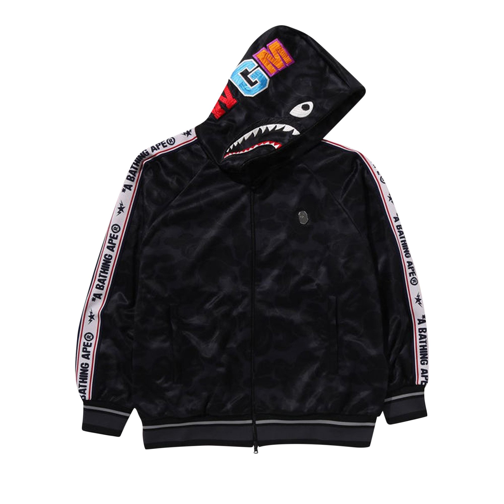 Buy BAPE Solid Camo Relaxed Fit Shark Full Zip Hoodie Black 1K80 115 308 BLAC GOAT CA