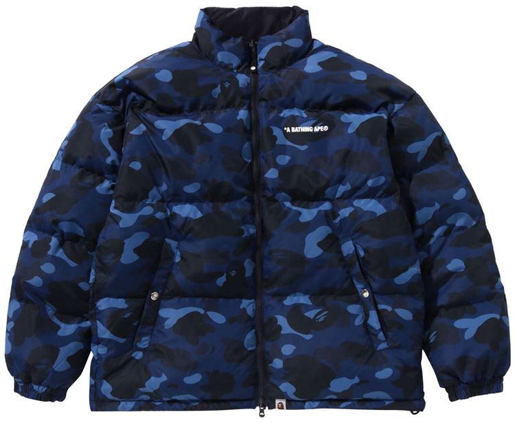 BAPE Color Camo Reversible Down Jacket Blue