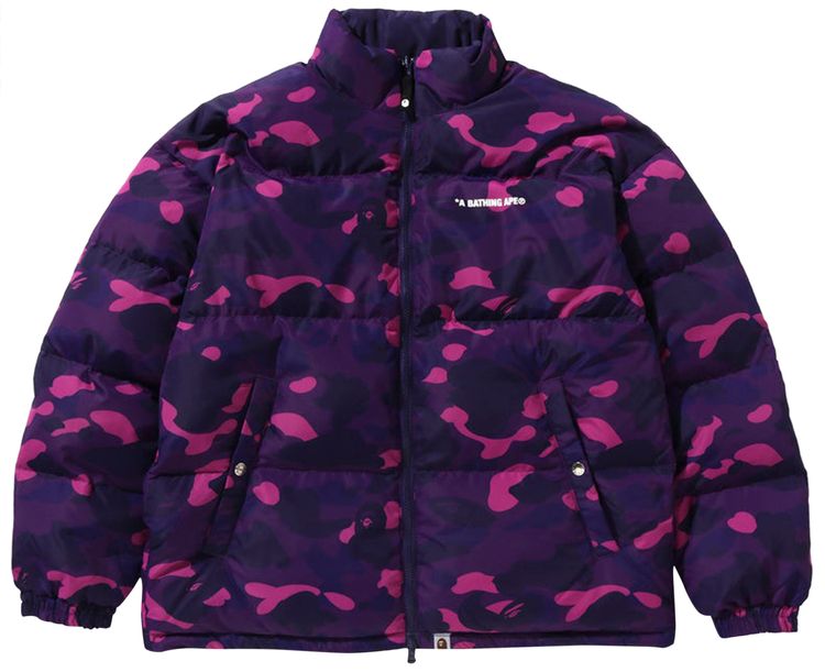 BAPE Color Camo Reversible Down Jacket Purple