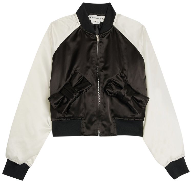 Comme des Garcons Girl Bow Bomber Jacket BlackWhite