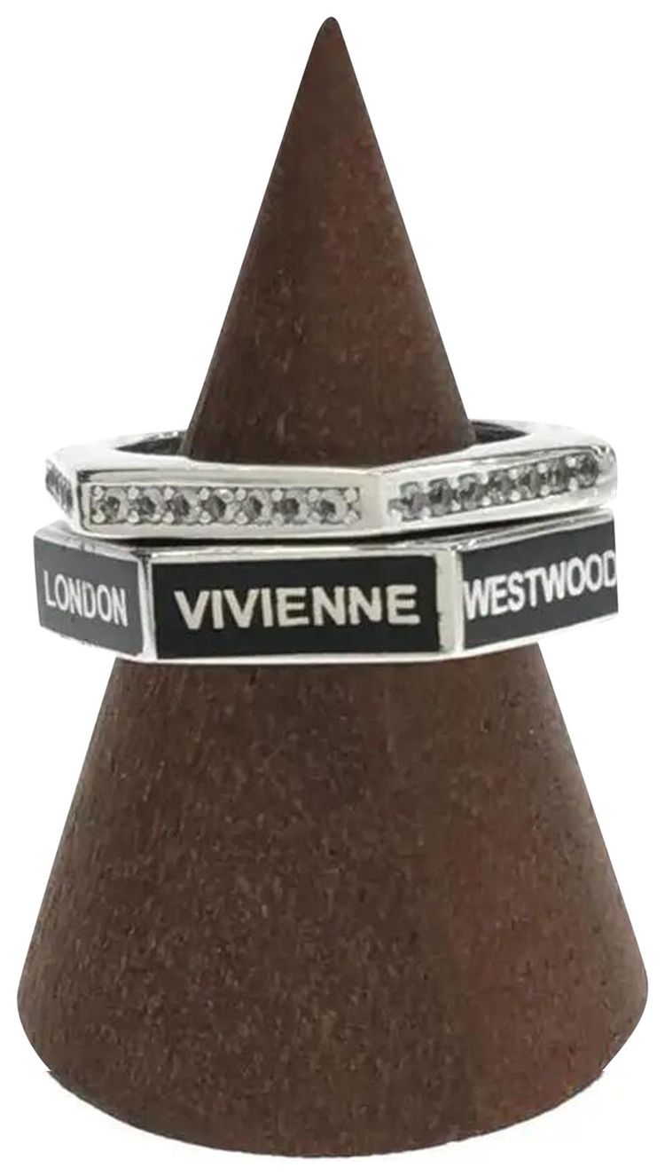 Vivienne Westwood Double Hexagon Ring Silver