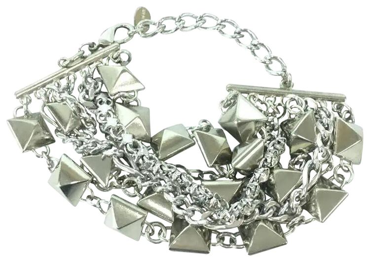 Hysteric Glamour Studded Multi Layer Bracelet Silver