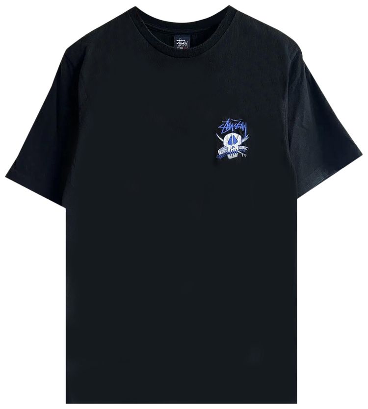 Vintage Stussy Skull Fresh Foils Logo Tee Black