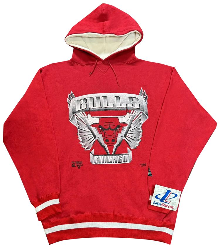 Vintage Chicago Bulls Logo Athletic Hoodie Red