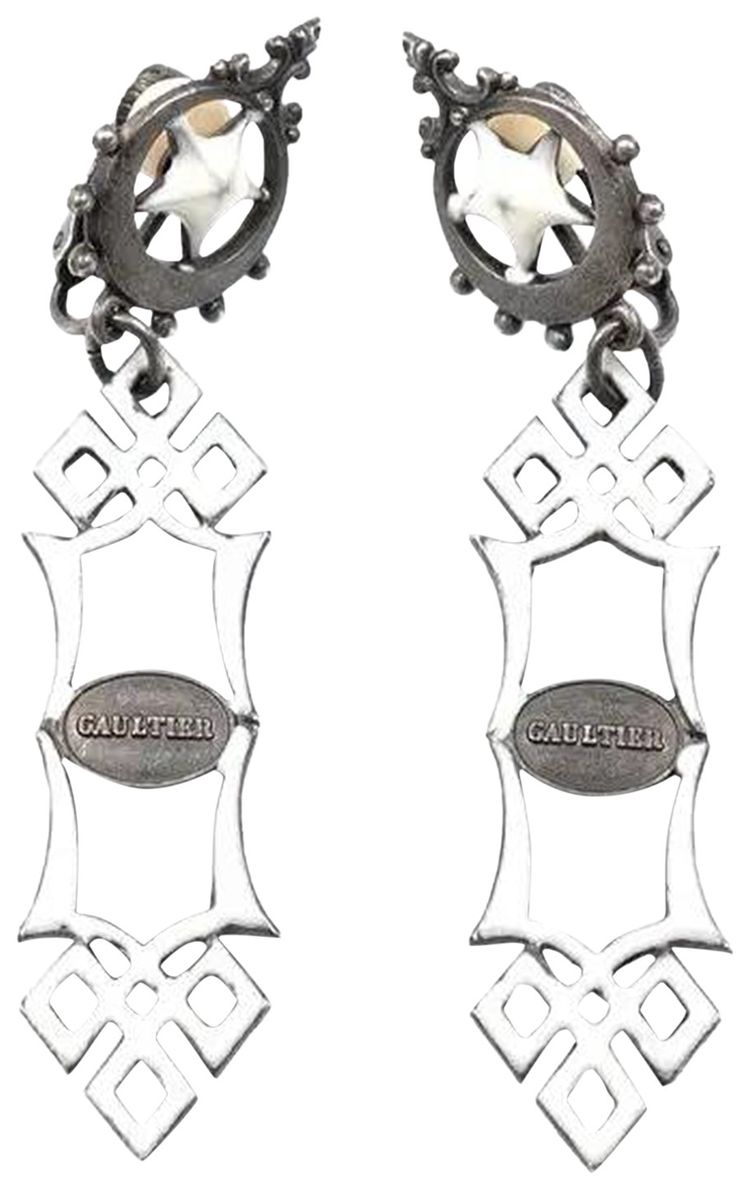 Jean Paul Gaultier Enamel Earrings Silver