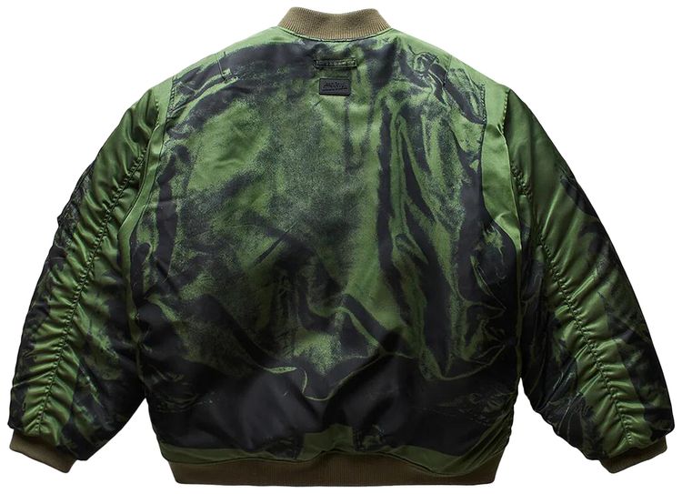 Jean Paul Gaultier Trompe LOeil Bomber Jacket Green