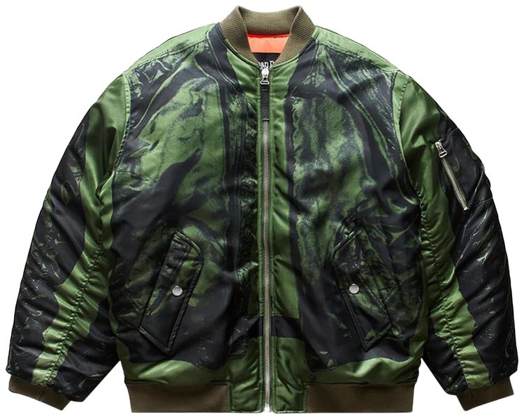 Jean Paul Gaultier Trompe LOeil Bomber Jacket Green