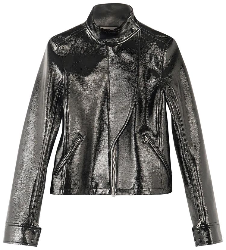 Courreges Motorcycle Vinyl Jacket Black