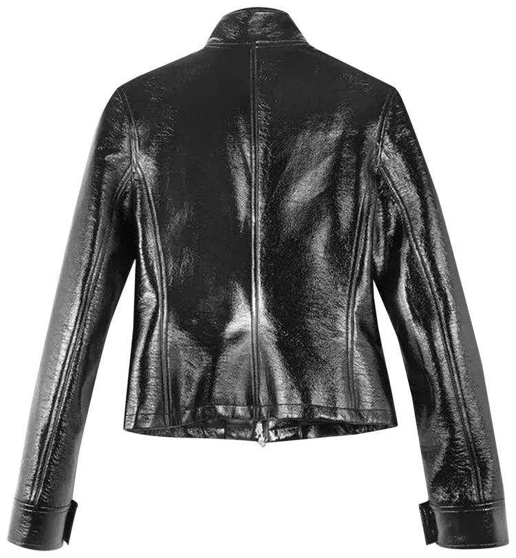 Courreges Motorcycle Vinyl Jacket Black