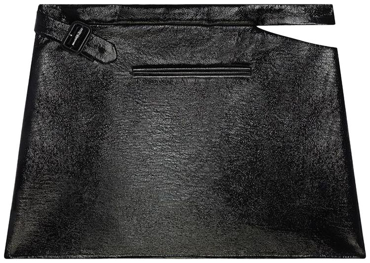 Courreges Slash Strap Vinyl Mini Skirt Black