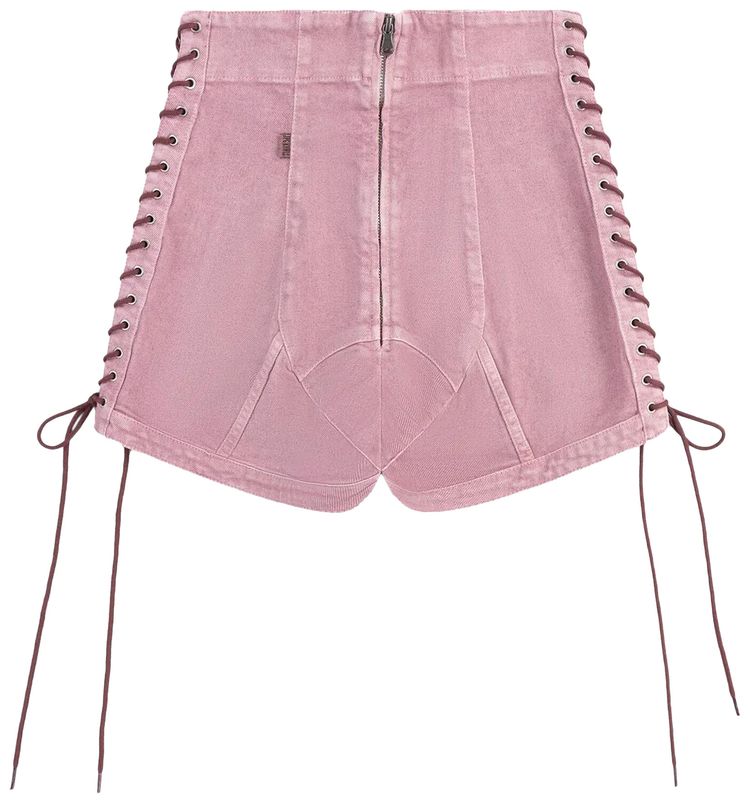 Jean Paul Gaultier x KNWLS Washed Laced High Waisted Mini Short Lilac