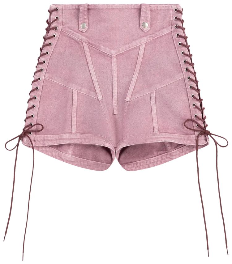 Jean Paul Gaultier x KNWLS Washed Laced High Waisted Mini Short Lilac