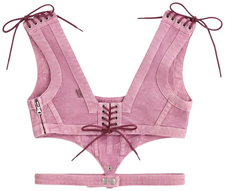 Jean Paul Gaultier x X KNWLS Washed Laced Sleeveless Crop Top Lilac