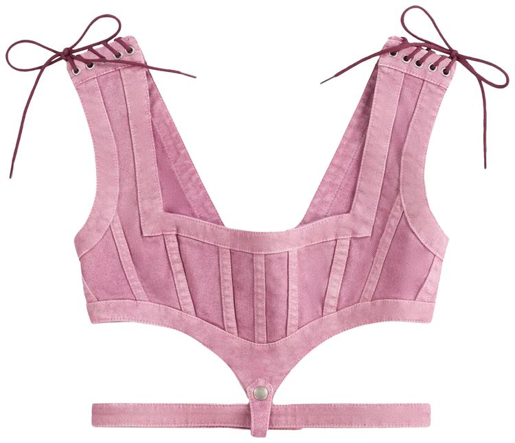 Jean Paul Gaultier x X KNWLS Washed Laced Sleeveless Crop Top Lilac