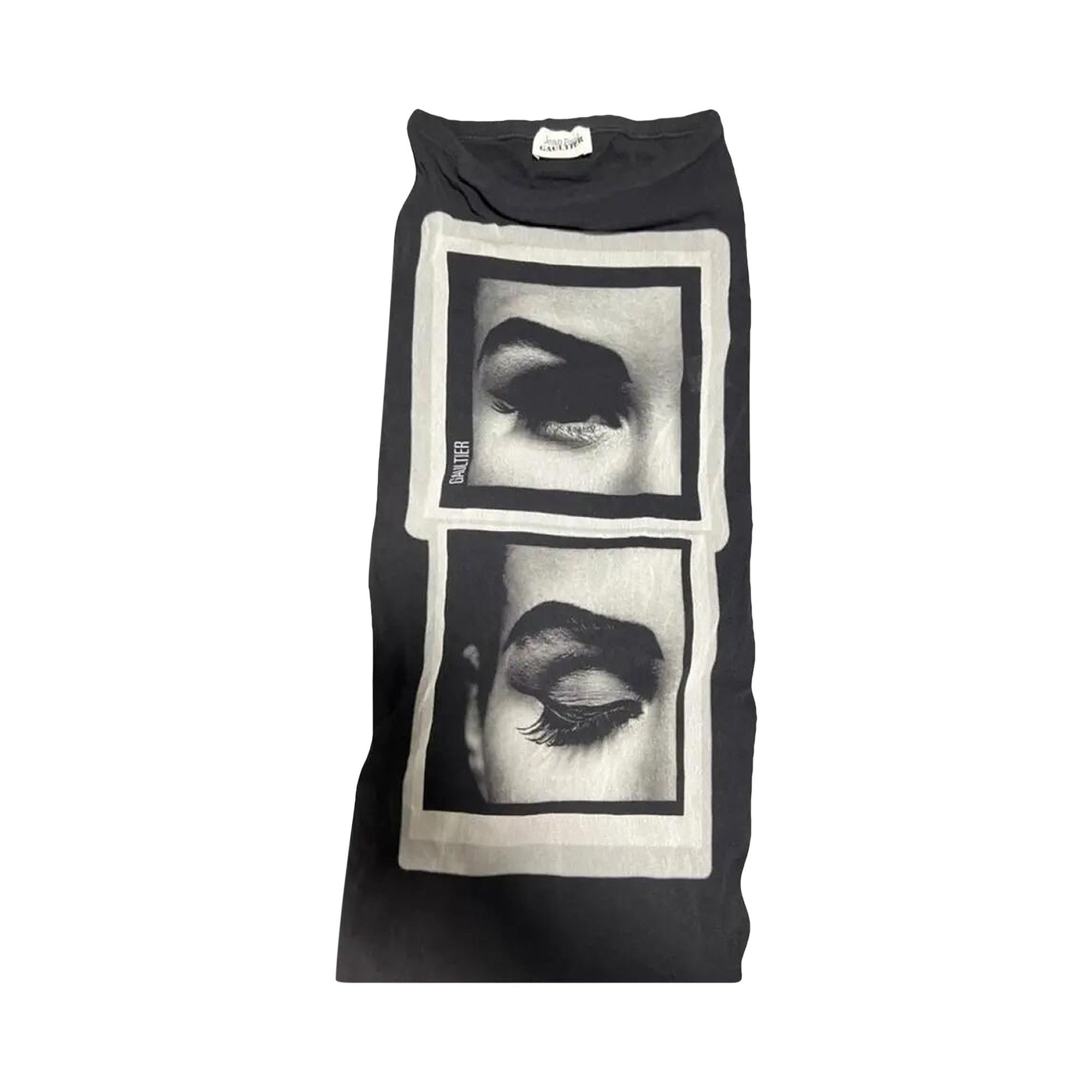 新品即決 Paul Jean Buy Gaultier Skirt Long Printed Mesh Lips And Eyes 靴