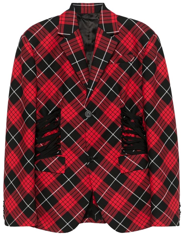Jean Paul Gaultier Tartan Tailored Jacket RedBlackWhite