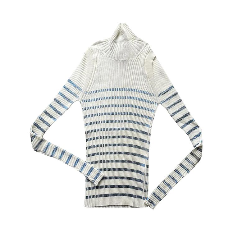 Jean Paul Gaultier Mariniere High Neck Top WhiteNavy