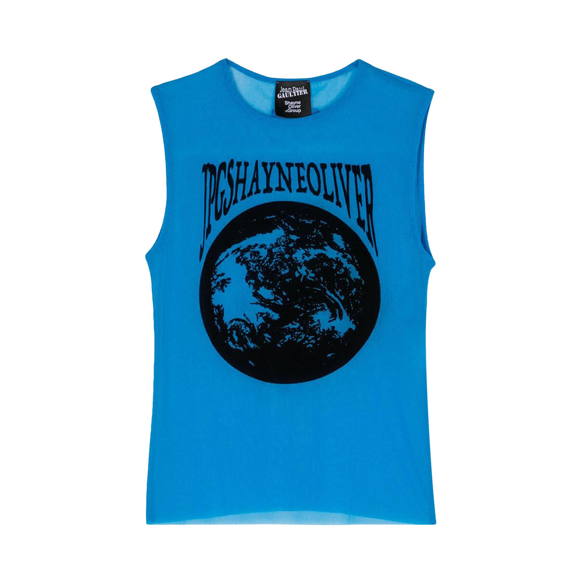Buy Jean Paul Gaultier Flocked Earth Mesh Printed Tank Top 'Ibiza