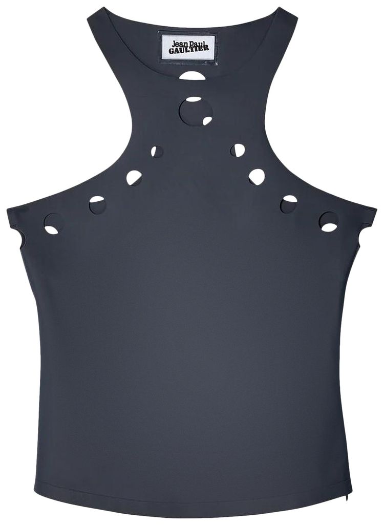 Jean Paul Gaultier Perforated Tank Top Dark Grey