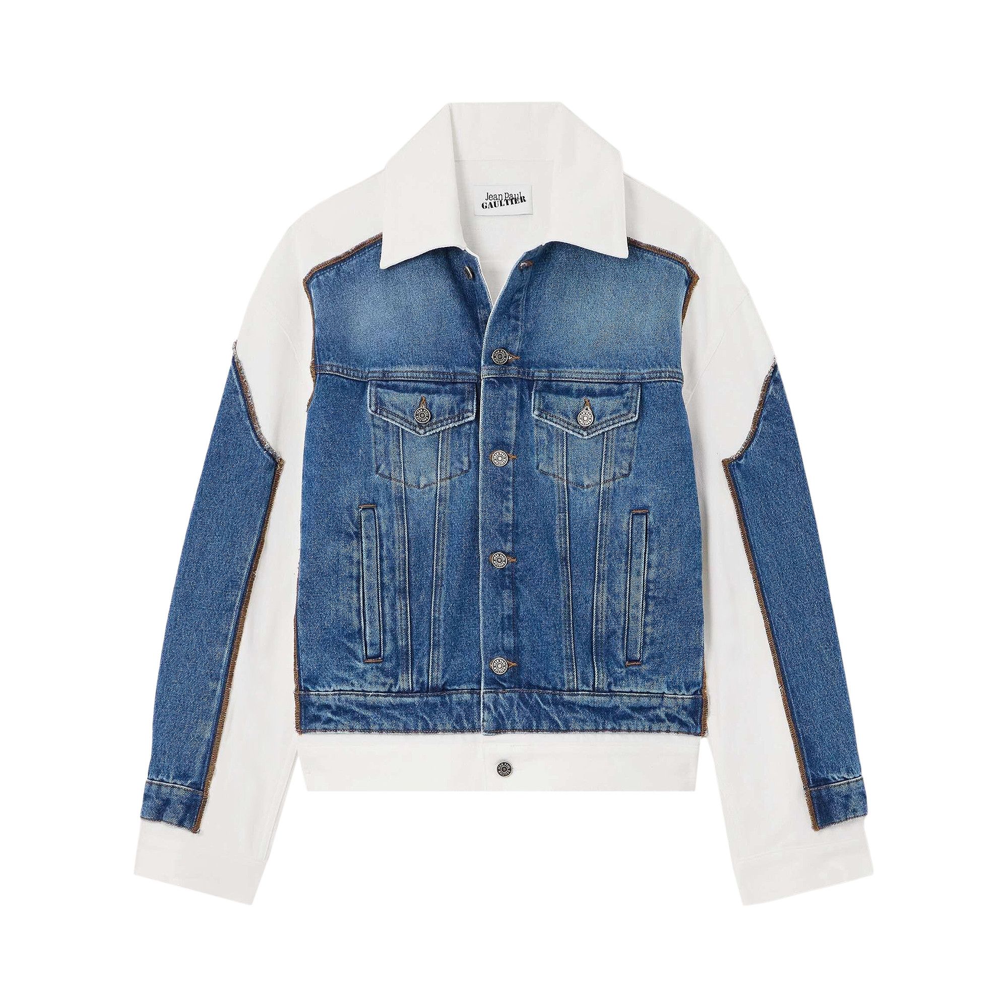 Buy Jean Paul Gaultier Contrast Panel Denim Jacket 'Vintage Blue