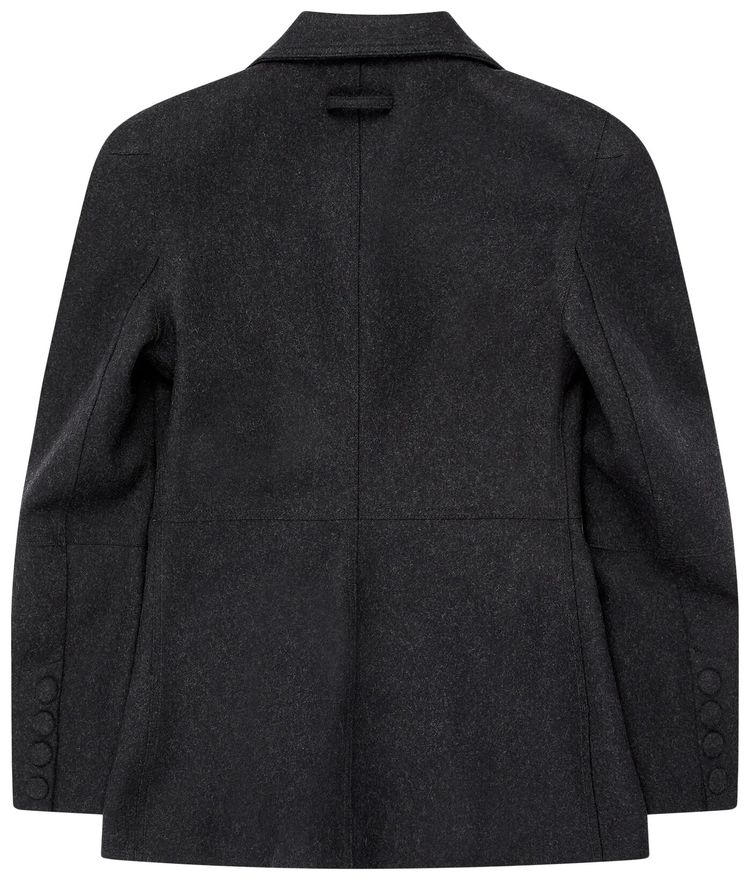 Jean Paul Gaultier Perforated Cyber Single Breasted Jacket Dark Grey