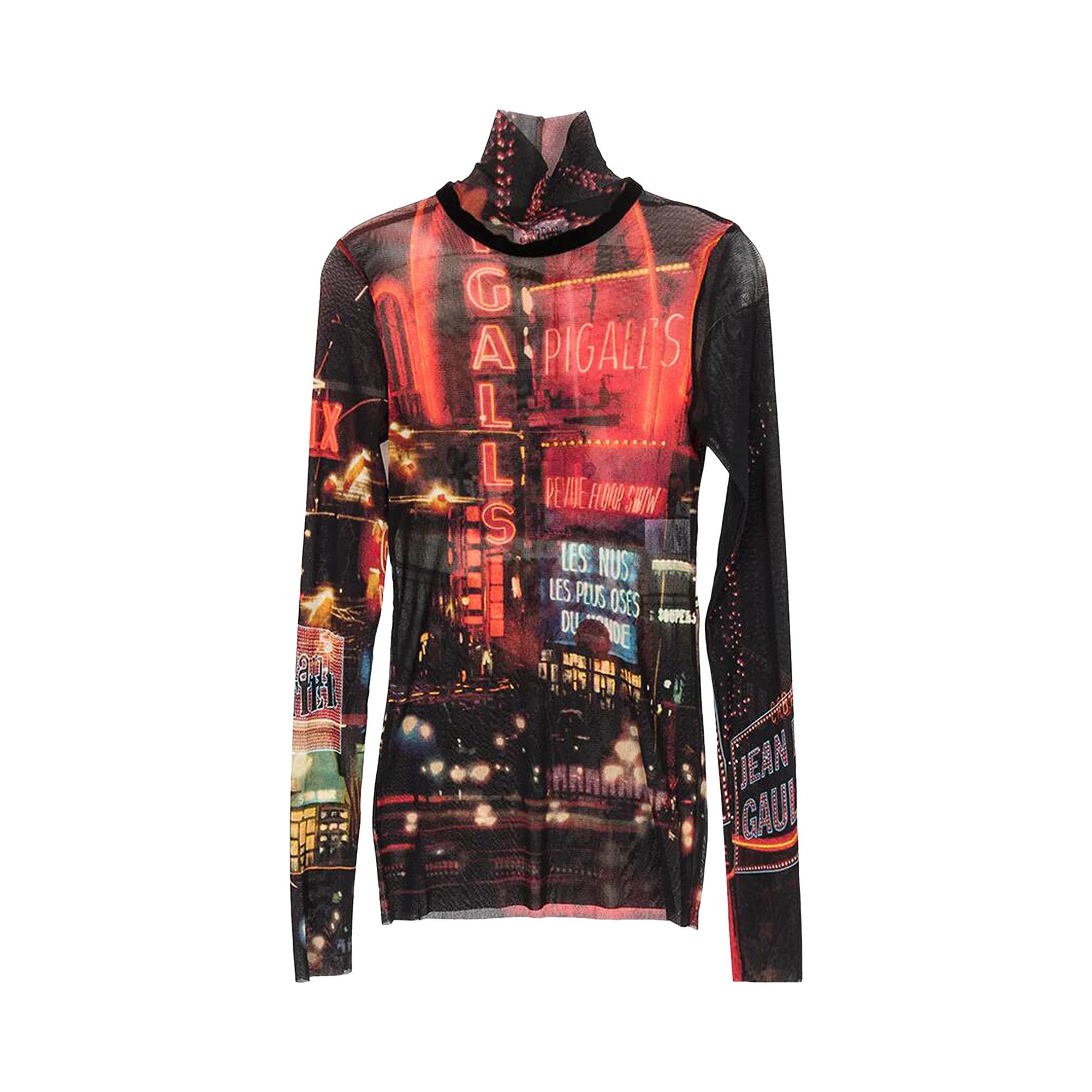 Buy Jean Paul Gaultier Pigalle Mesh Long-Sleeve Top 'Black Buy Jean Paul Gaultier Pigalle Mesh Long-Sleeve Top 'Black