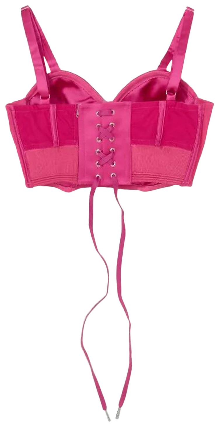 Jean Paul Gaultier Satin Stretch Conical Bra Top Pink