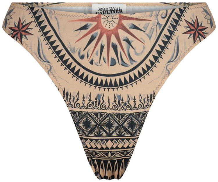 Jean Paul Gaultier Tattoo Soleil Bikini Bottom NudeGreyBlack