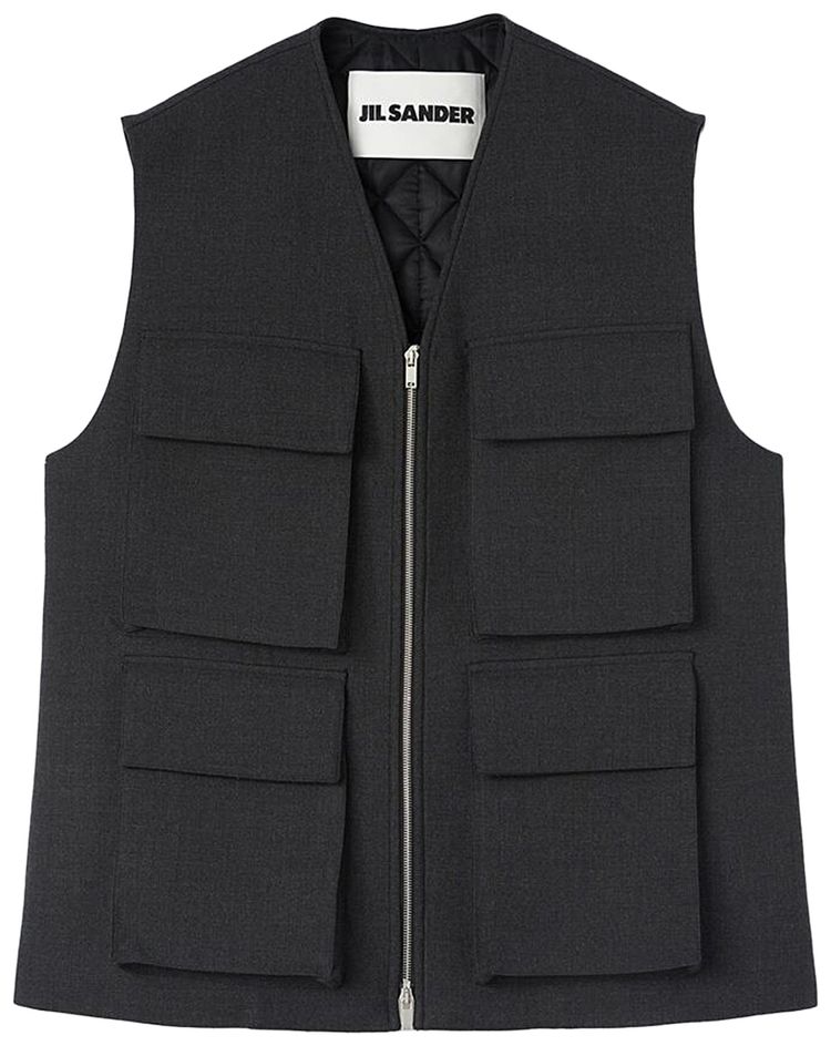 Jil Sander Wool Vest Charcoal