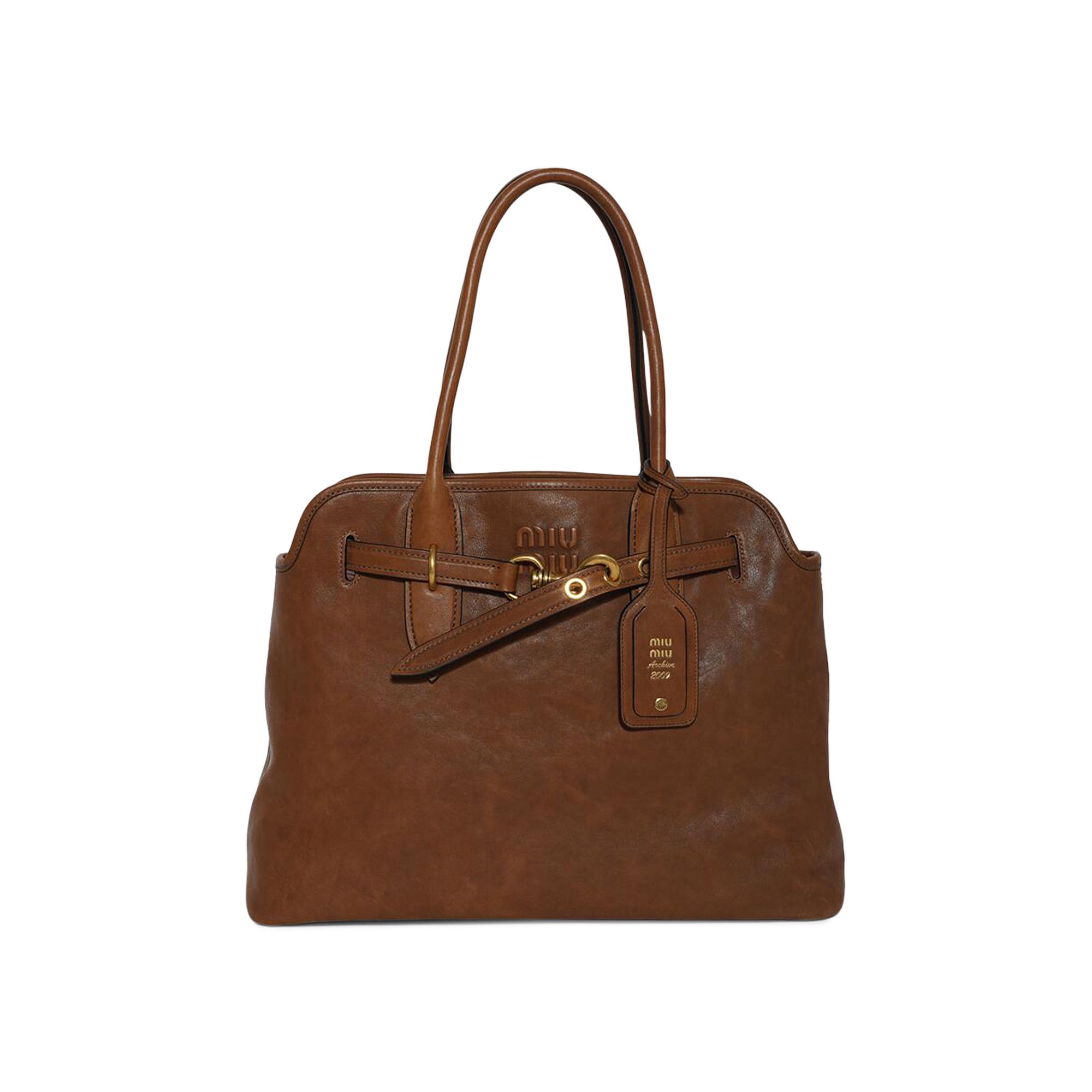 ハンドバッグ MIU MIU 5BG291_2BBL_F0316 AVENTURE NAPPA LEATHER BAG M Briarwood Aventure Nappa Leather Bag | Miu Miu
