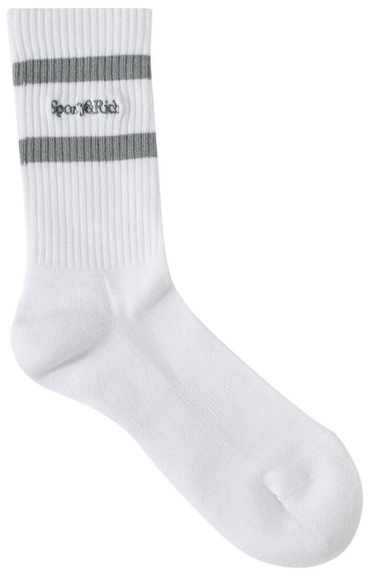 Sporty  Rich Serif Logo Socks WhiteAsaya Blue