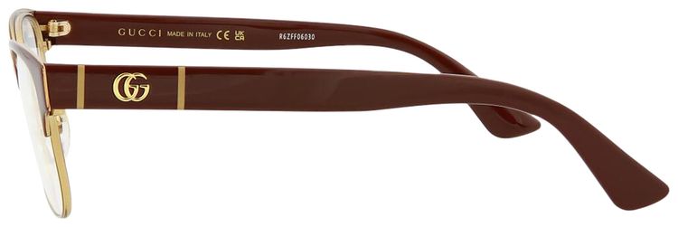 Gucci Square Frame Eyeglasses Burgundy