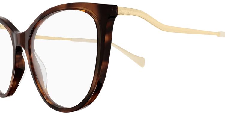 Gucci Cat Eye Frame Eyeglasses HavanaGold
