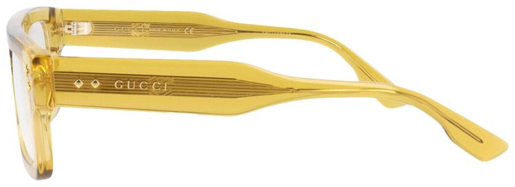 Gucci Rectangular Frame Eyeglasses Yellow