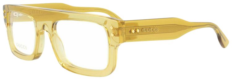 Gucci Rectangular Frame Eyeglasses Yellow