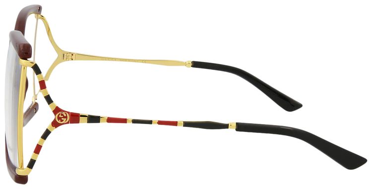 Gucci Irregular Frame Eyeglasses BurgundyGold