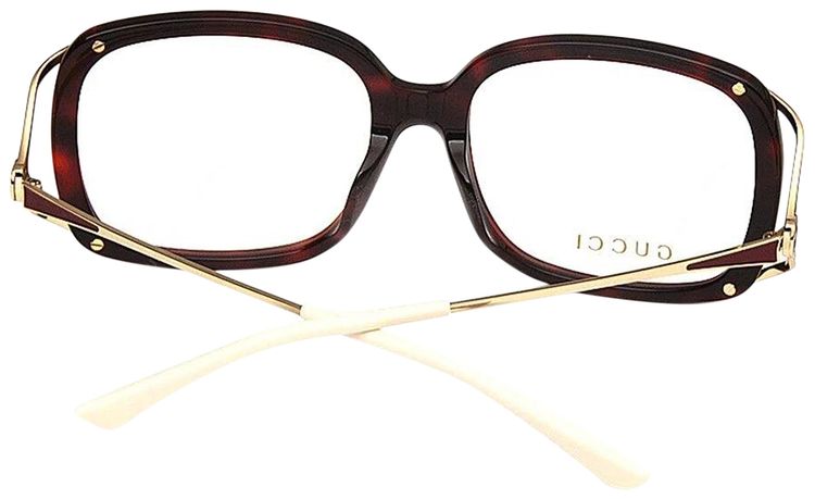 Gucci Square Frame Eyeglasses HavanaGold