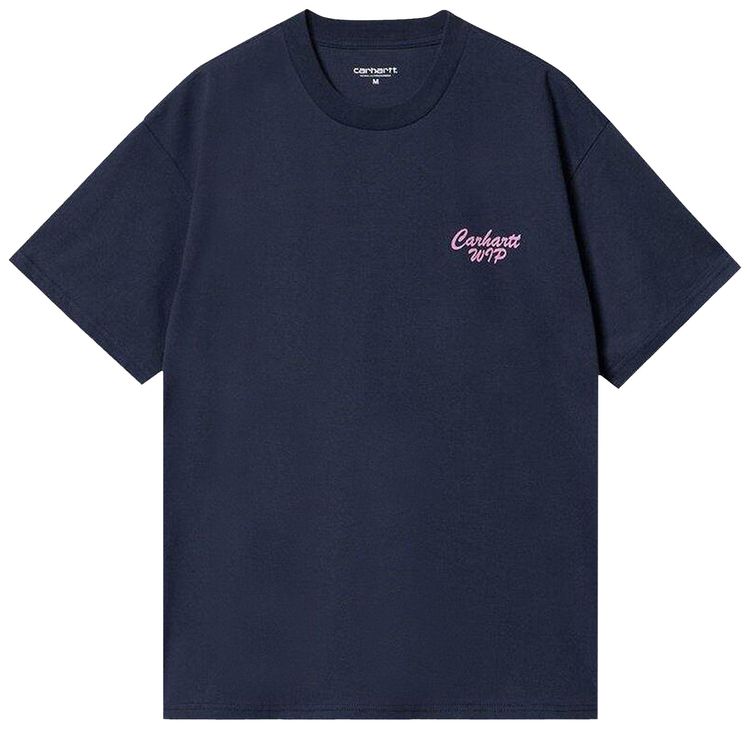 Carhartt WIP Friendship T Shirt Air Force BlueLight Pink
