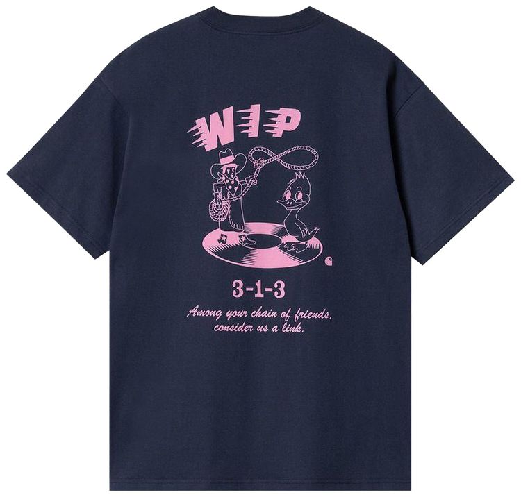 Carhartt WIP Friendship T Shirt Air Force BlueLight Pink