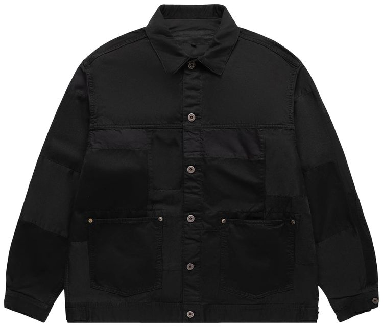 Comme des Garcons Homme Plus Dyed Patchwork Chore Jacket Black