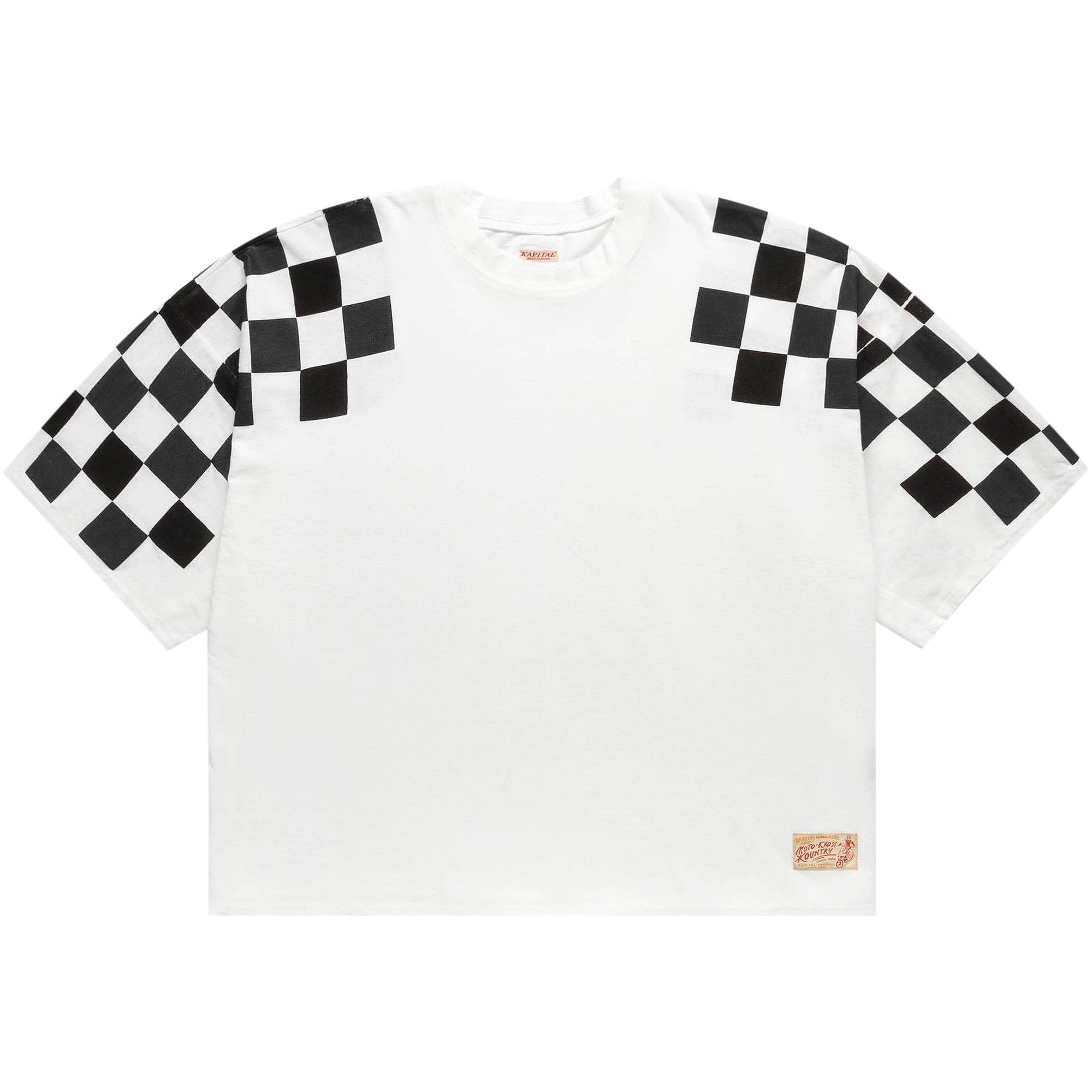 Buy Kapital Jersey Racer Flag Huge T-Shirt 'White' - KR2402SC14