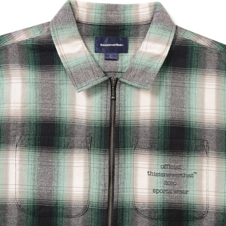 thisisneverthat Flannel Zip Shirt Green