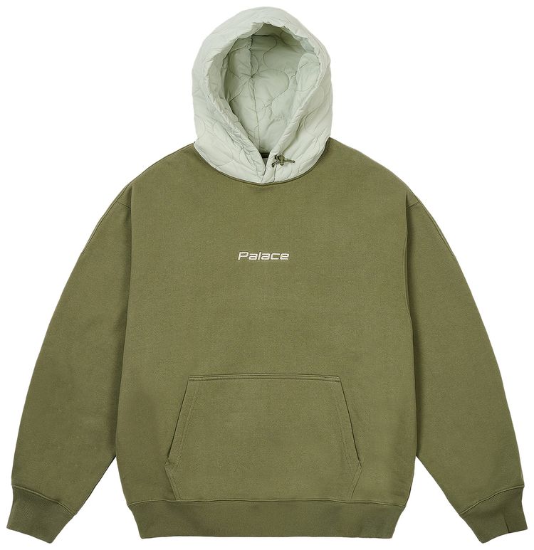 Palace Baffled Font Hood The Deep Green