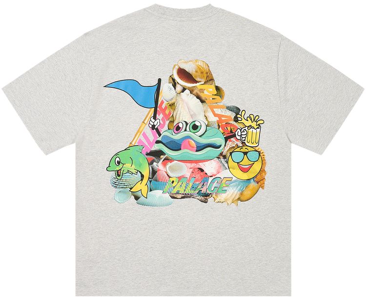 Palace P Sea T Shirt Grey Marl