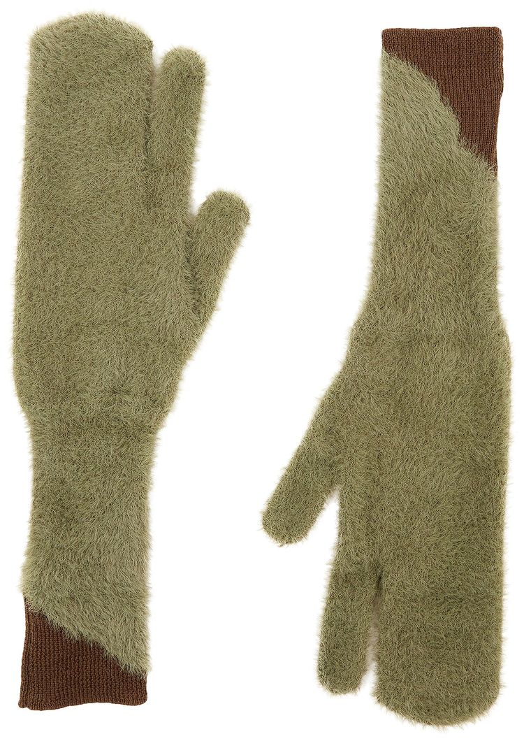 MM6 Maison Margiela Wool Blend Gloves Moss