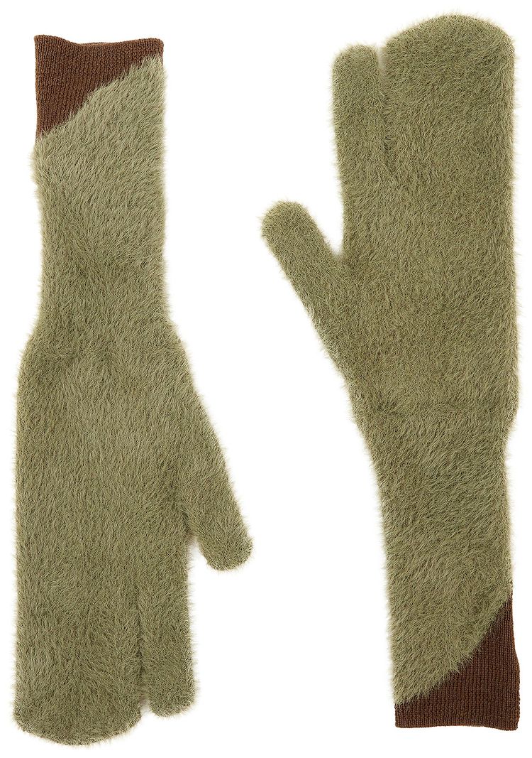 MM6 Maison Margiela Wool Blend Gloves Moss