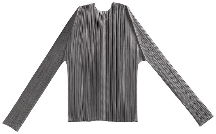 Pleats Please Issey Miyake Basics Cardigan Grey