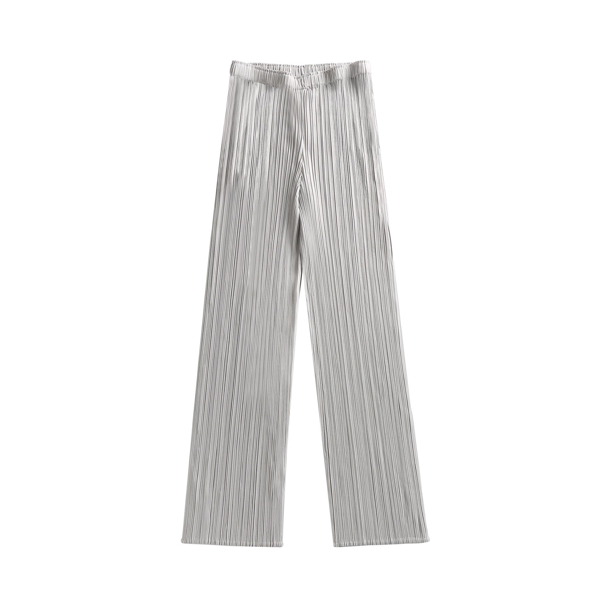 Buy Pleats Please Issey Miyake Basics Pants 'Light Grey