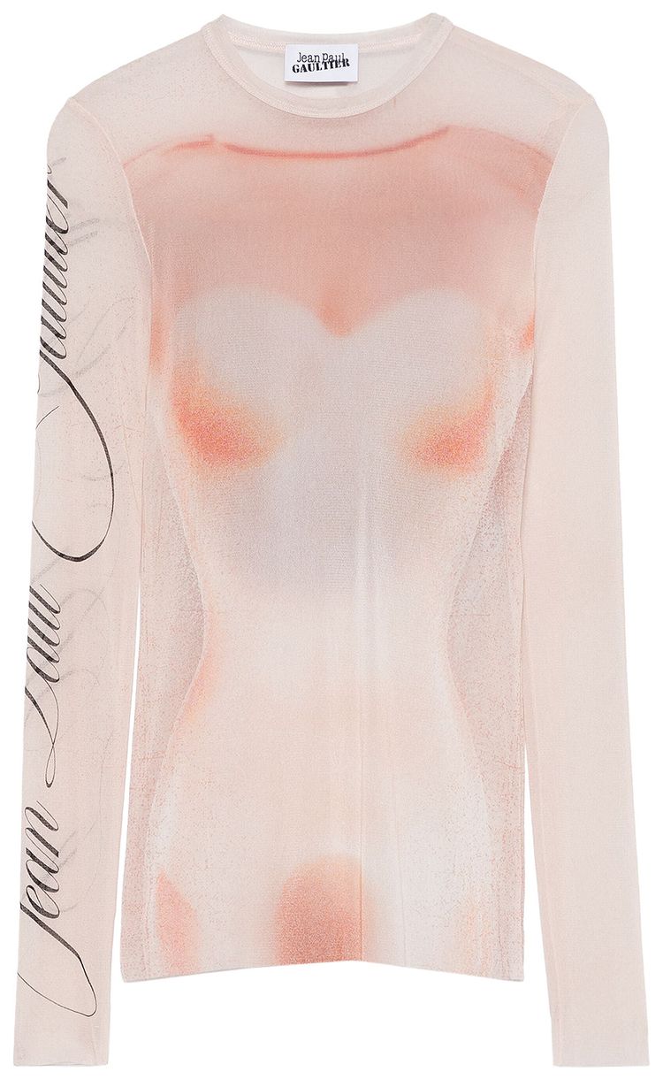 Jean Paul Gaultier Le Classique Mesh Short Dress Pale PinkDusty Pink