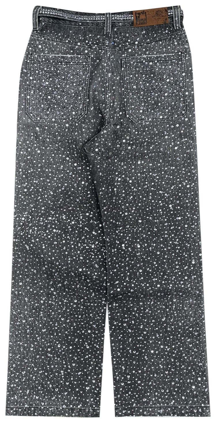Birth Of Royal Child 3D Printed Washed Swarovski Diamond Jean Black